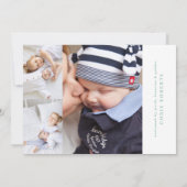 Eenvoudige Minimale Fotocollage Moderne baby Geboo Aankondiging (Achterkant)