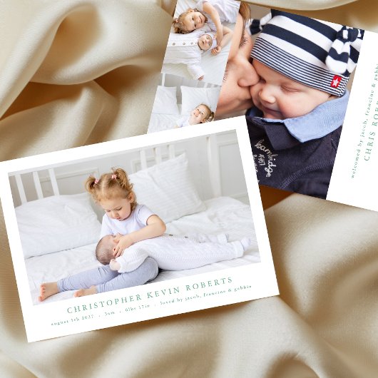 Eenvoudige Minimale Fotocollage Moderne baby Geboo Aankondiging