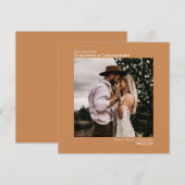 Eenvoudige minimale foto's Golden Tan Wedding Save The Date (Voorkant / Achterkant)