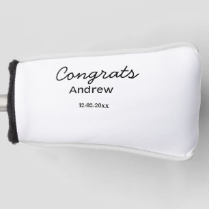 Eenvoudige minimale gefelicitaties voeg naam datum golfheadcover