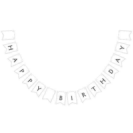 eenvoudige minimale gelukkige verjaardag CUSTOM Vlaggetjes (Alle)