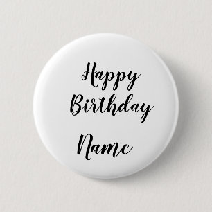 eenvoudige minimale gelukkige verjaardag voeg je n ronde button 5,7 cm