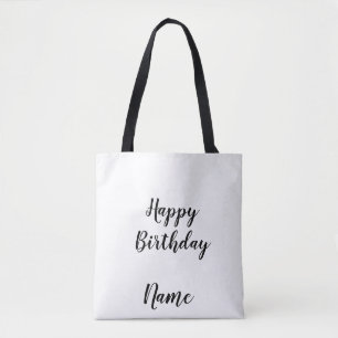 eenvoudige minimale gelukkige verjaardag voeg je n tote bag