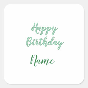 eenvoudige minimale gelukkige verjaardag voeg je n vierkante sticker