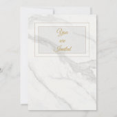Eenvoudige minimale gemarmerde trouwuitnodiging kaart (Achterkant)