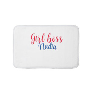 eenvoudige minimale girl boss voeg naam tekst afbe badmat