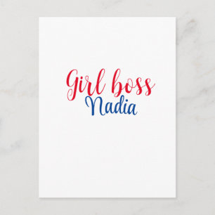 eenvoudige minimale girl boss voeg naam tekst afbe briefkaart