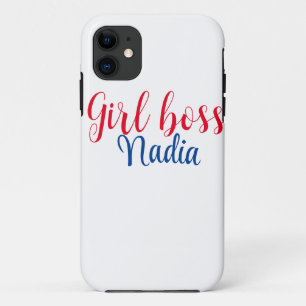 eenvoudige minimale girl boss voeg naam tekst afbe Case-Mate iPhone case