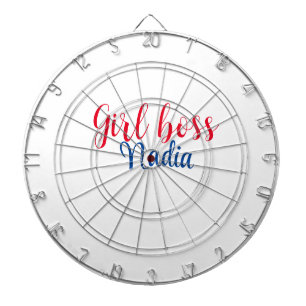 eenvoudige minimale girl boss voeg naam tekst afbe dartbord