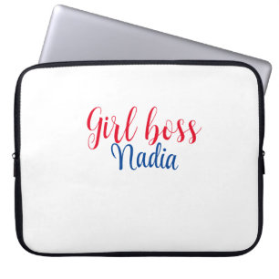 eenvoudige minimale girl boss voeg naam tekst afbe laptop sleeve