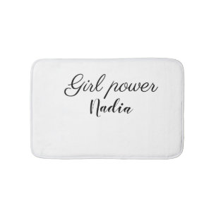 eenvoudige minimale girl power voeg naam tekst afb badmat