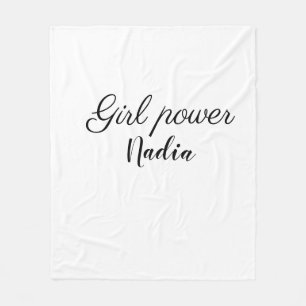 eenvoudige minimale girl power voeg naam tekst afb fleece deken