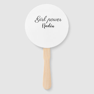 eenvoudige minimale girl power voeg naam tekst afb handwaaier