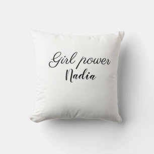 eenvoudige minimale girl power voeg naam tekst afb kussen
