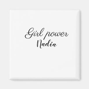 eenvoudige minimale girl power voeg naam tekst afb magneet