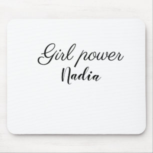 eenvoudige minimale girl power voeg naam tekst afb muismat