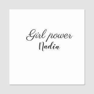 eenvoudige minimale girl power voeg naam tekst afb naamplaatje