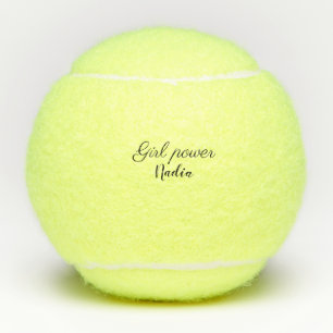 eenvoudige minimale girl power voeg naam tekst afb tennisballen