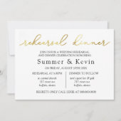 Eenvoudige, minimale Gold Foil repetitie - Dinner Kaart (Voorkant)