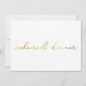 Eenvoudige, minimale Gold Foil repetitie - Dinner Kaart (Achterkant)