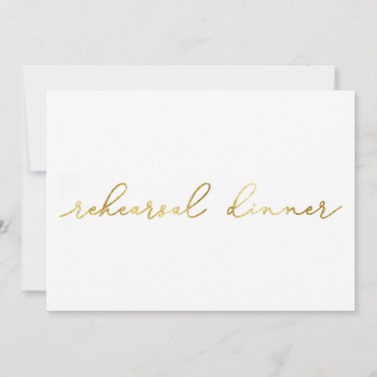 Eenvoudige, minimale Gold Foil repetitie - Dinner Kaart (Achterkant)