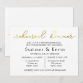 Eenvoudige, minimale Gold Foil repetitie - Dinner Kaart (Voorkant / Achterkant)