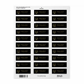Eenvoudige minimale Gold Justice-Logo op zwart Etiket (Full Sheet)