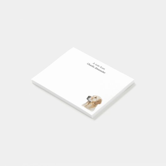 Eenvoudige minimale Golden Retriever op maat Post-it® Notes (Schuin)