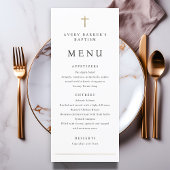 Eenvoudige minimale gouden kruis doop menu