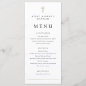 Eenvoudige minimale gouden kruis doop menu (Voorkant)