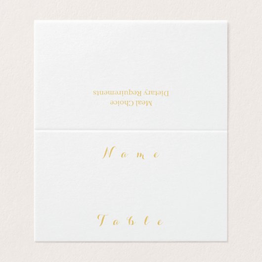 Eenvoudige Minimale Gouden Naam van het Huwelijk P Kaart (Buitenkant ongevouwen)