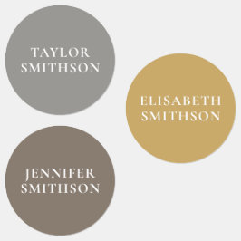 Eenvoudige Minimale Grijs Oker Taupe Aangepaste Na Labels
