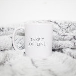 Eenvoudige minimale grijze, witte, aangepaste INST Koffiemok<br><div class="desc">Eenvoudige minimale grijze witte aangepaste Koffie-Mok - aanpasbare TEKST EN KLEUREN</div>