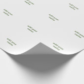 Eenvoudige minimale groene add jouw tekst name fot cadeaupapier (Hoek)