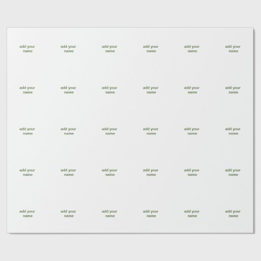 Eenvoudige minimale groene add jouw tekst name fot cadeaupapier (Zoom)