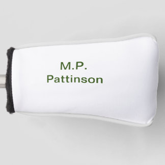 Eenvoudige minimale groene add jouw tekst name fot golfheadcover