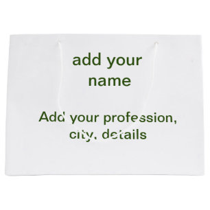 Eenvoudige minimale groene add jouw tekst name fot groot cadeauzakje