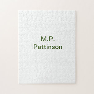 Eenvoudige minimale groene add jouw tekst name fot legpuzzel