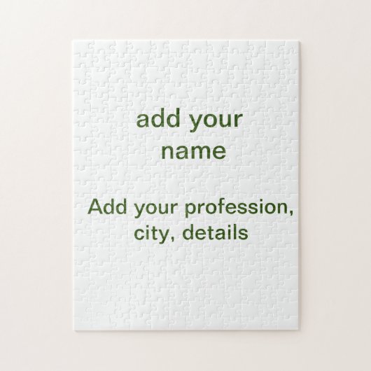 Eenvoudige minimale groene add jouw tekst name fot legpuzzel (Verticaal)