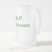 Eenvoudige minimale groene add jouw tekst name fot matglas bierpul (Voorkant rechts)