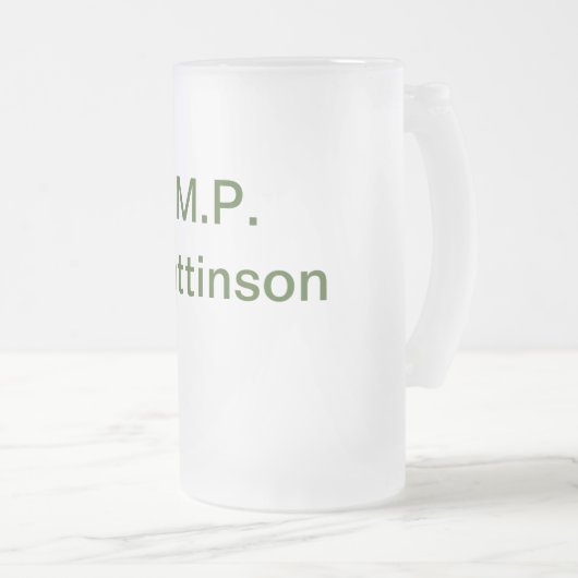 Eenvoudige minimale groene add jouw tekst name fot matglas bierpul (Voorkant rechts)