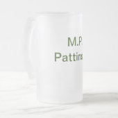 Eenvoudige minimale groene add jouw tekst name fot matglas bierpul (Voorkant links)