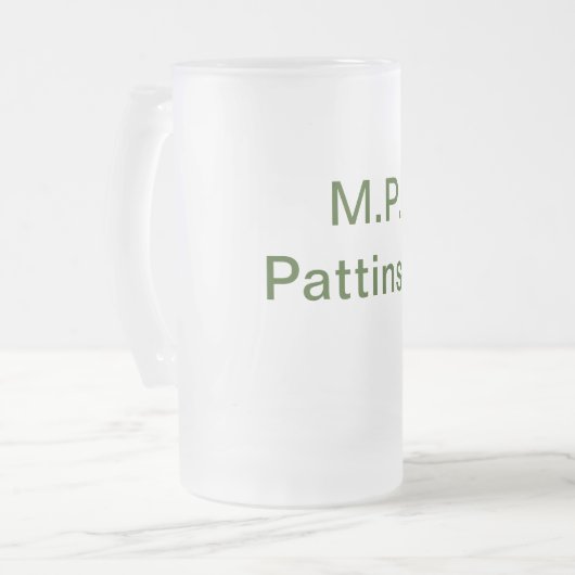 Eenvoudige minimale groene add jouw tekst name fot matglas bierpul (Voorkant links)