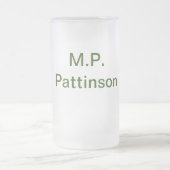 Eenvoudige minimale groene add jouw tekst name fot matglas bierpul (Center)