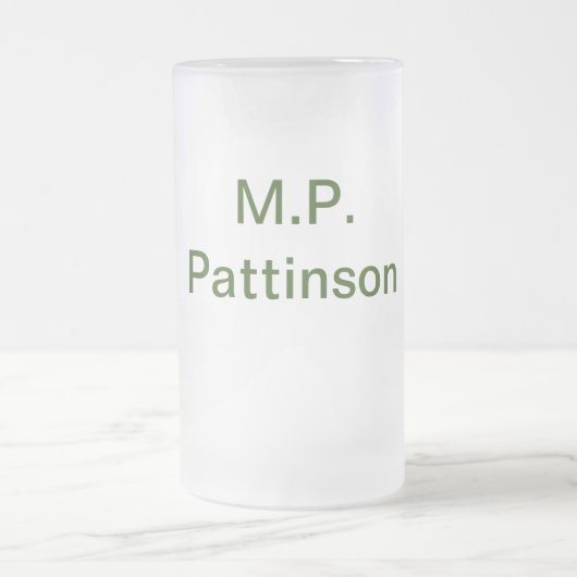 Eenvoudige minimale groene add jouw tekst name fot matglas bierpul (Center)