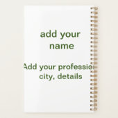 Eenvoudige minimale groene add jouw tekst name fot planner (Achterkant)