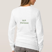 Eenvoudige minimale groene add jouw tekst name fot t-shirt (Achterkant)