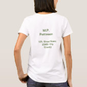 Eenvoudige minimale groene add jouw tekst name fot t-shirt (Achterkant)