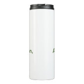 Eenvoudige minimale groene add jouw tekst name fot thermosbeker (Achterkant)