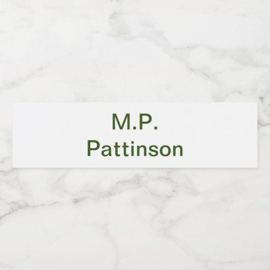 Eenvoudige minimale groene add jouw tekst name fot waterfles etiket (Enkel label)